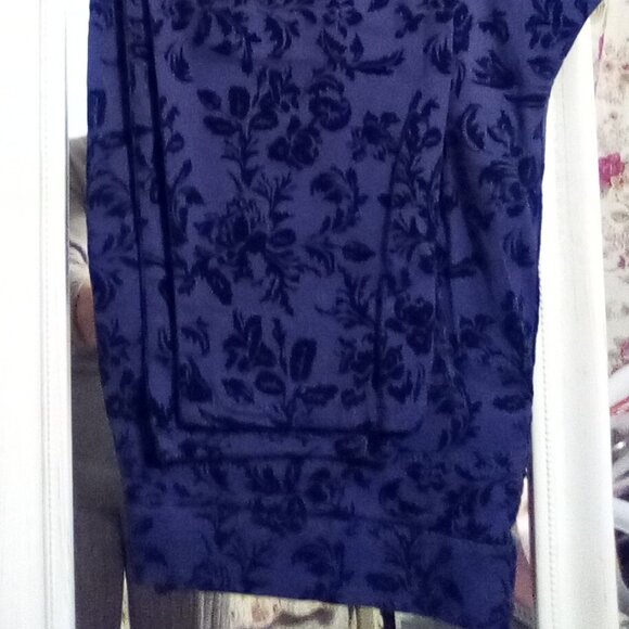 Flocked Straight Leg Jeans by Denim 24/7-sz 18W-Purple w/black flocking - Picture 1 of 10